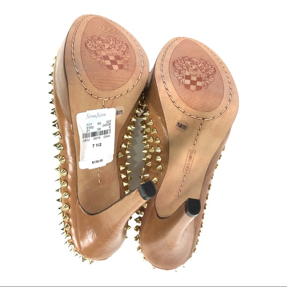 Vince Camuto Tan Spiked High Heel Platform Pumps from Neiman Marcus - Picture 11 of 12